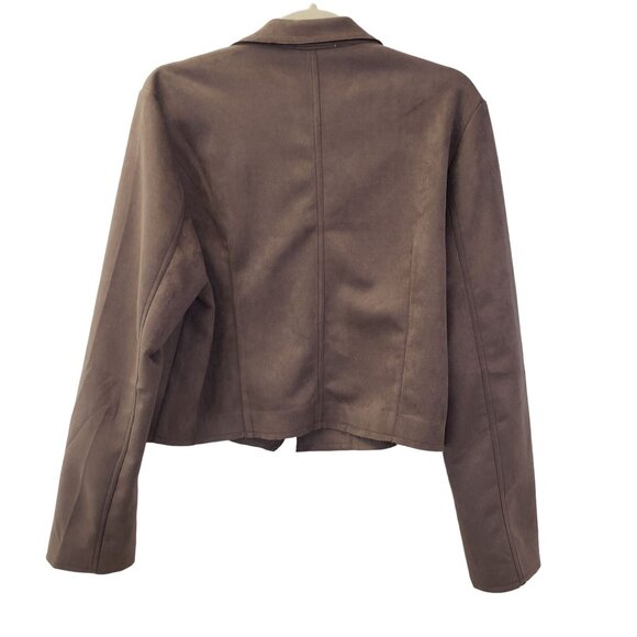 NWT Fashion on Earth Faux Suede Moto Jacket Size Large - Picture 2 of 5